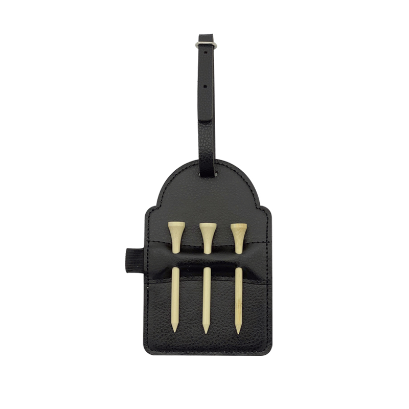 Sublimation Leatherette Golf Bag Tag na may 3 Wooden Tee