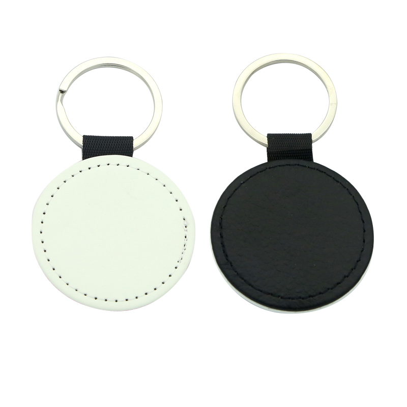 Sublimation PU Leather Round Keyring - Single Sided Printing