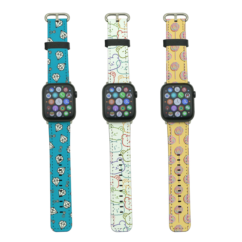 Sublimation PU Leather Apple Watch Bands para sa Serye 1/2/3-38mm
