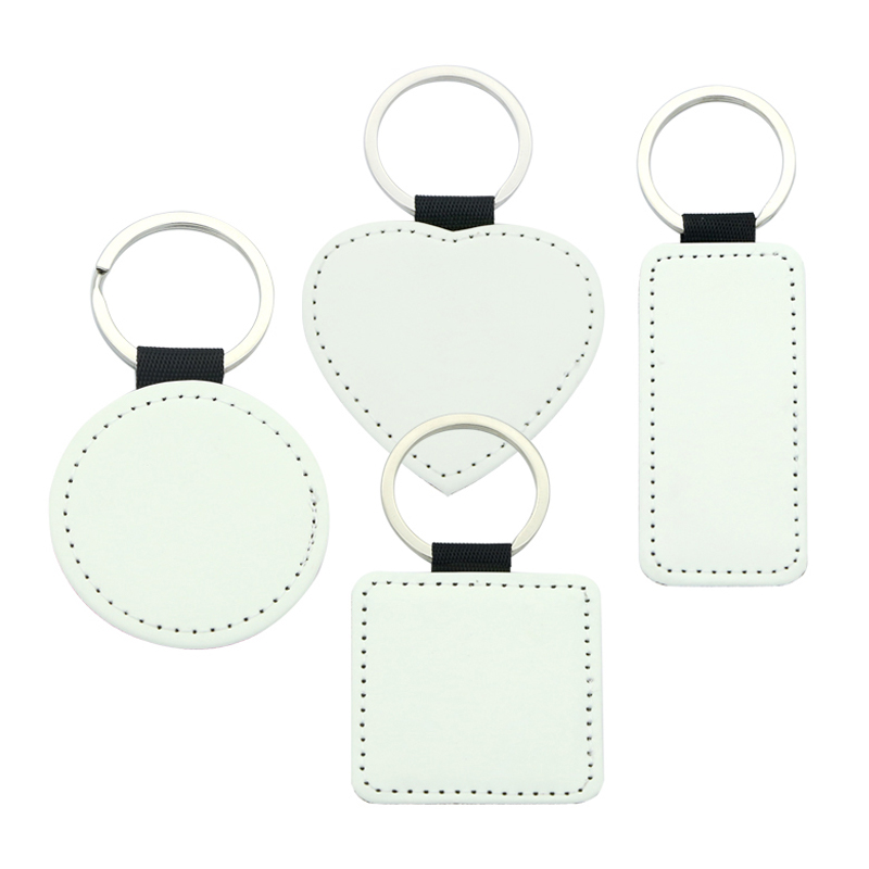 Sublimation PU Leather Rectangle Keyring - Single Sided Printing
