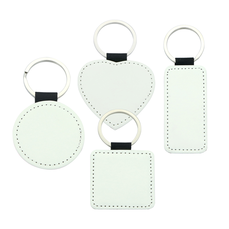 Sublimation PU Leather Round Keyring - Single Sided Printing