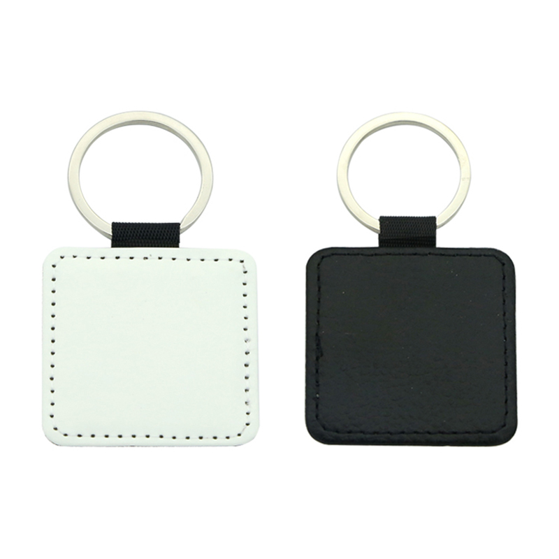 Sublimation PU Leather Square Keyring - Single Sided Printing