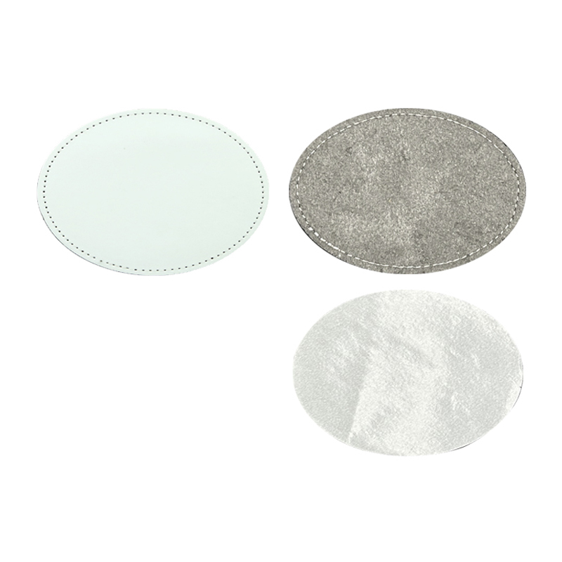 3' x 2' Oval Sublimation Leatherette Patch na may Malagkit