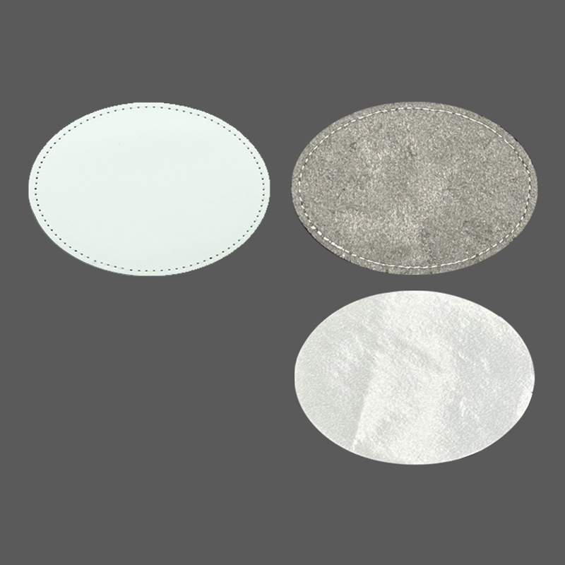 3' x 2' Oval Sublimation Leatherette Patch na may Malagkit