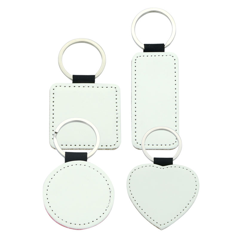 Sublimation Glittering Leatherette Square Keychain - Single Sided Printing