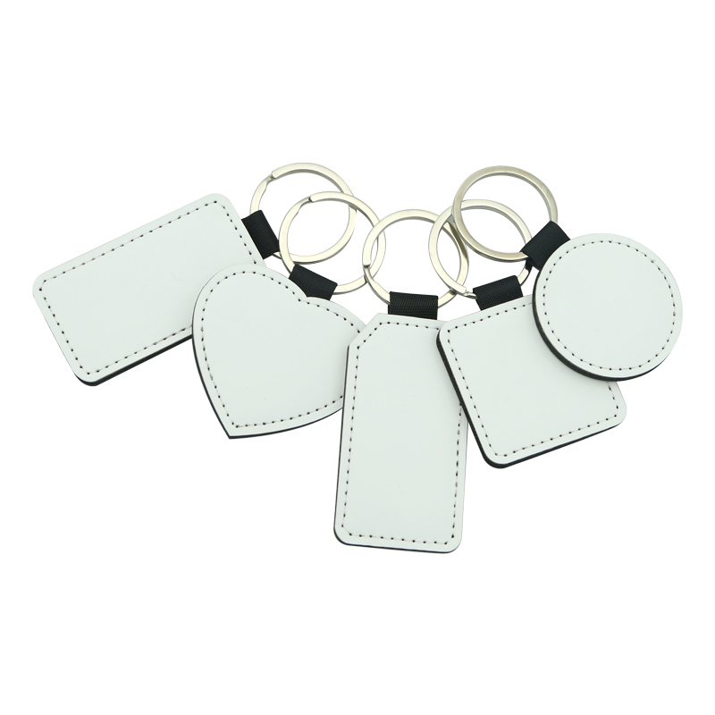 Sublimation PU Leather Heart Keyring - Double Sided Printing