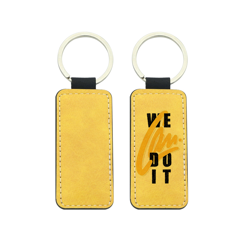 Sublimation PU Leather Rectangle Keyring - Single Sided Printing