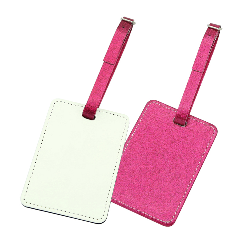 Sublimation Glitter Leather Luggage Tag-Single Side Printable