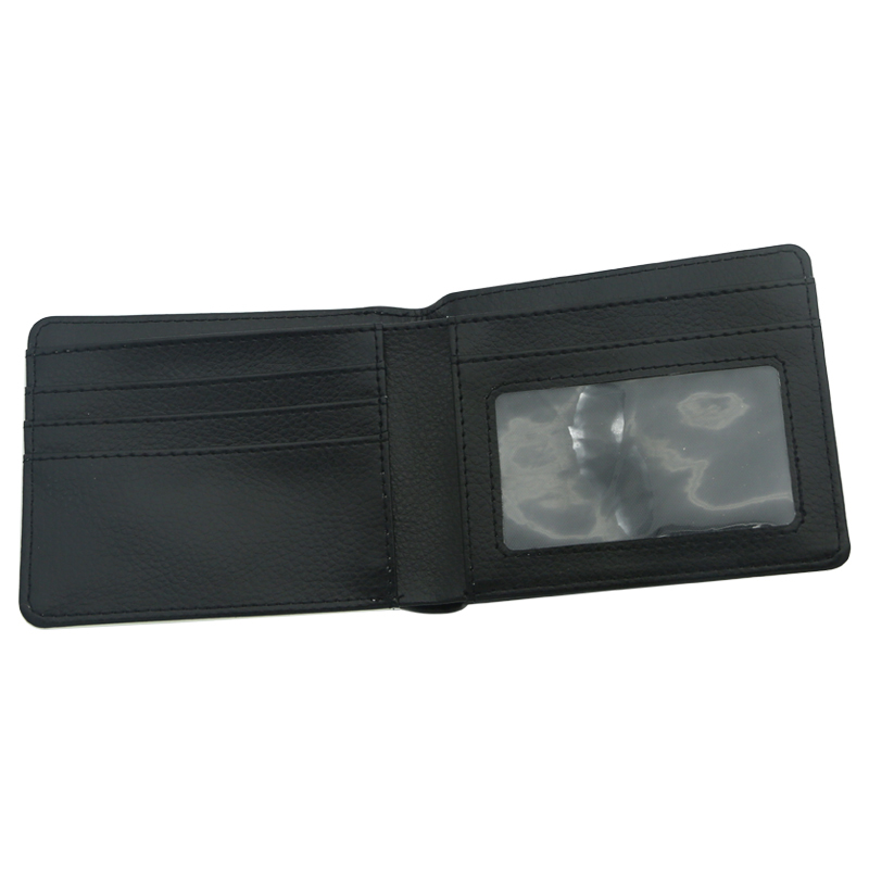 Men's Sublimation Leatherette Bi-Fold Wallet na may Photo Window