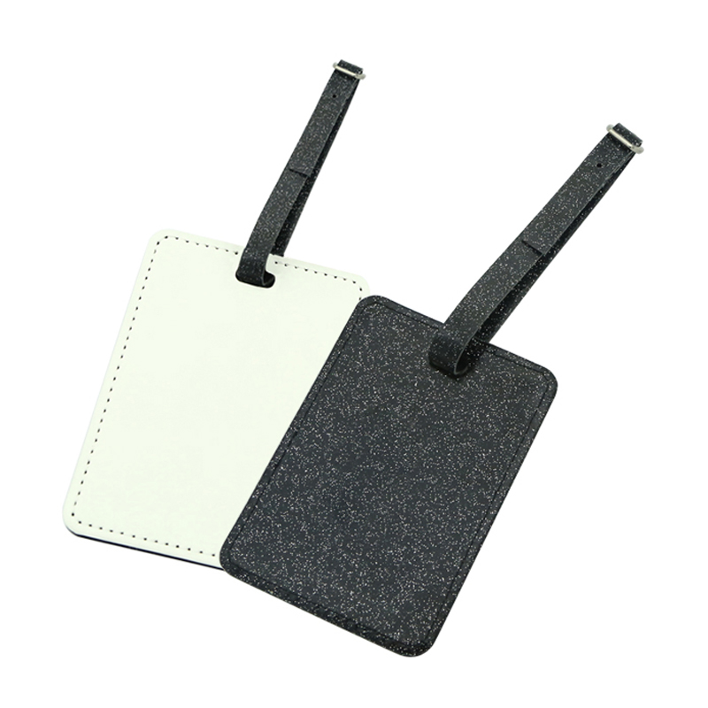 Sublimation Glitter Leather Luggage Tag-Single Side Printable