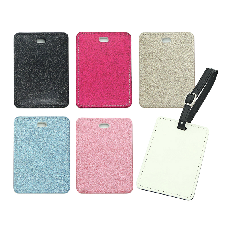 Sublimation Glitter Leather Luggage Tag-Single Side Printable