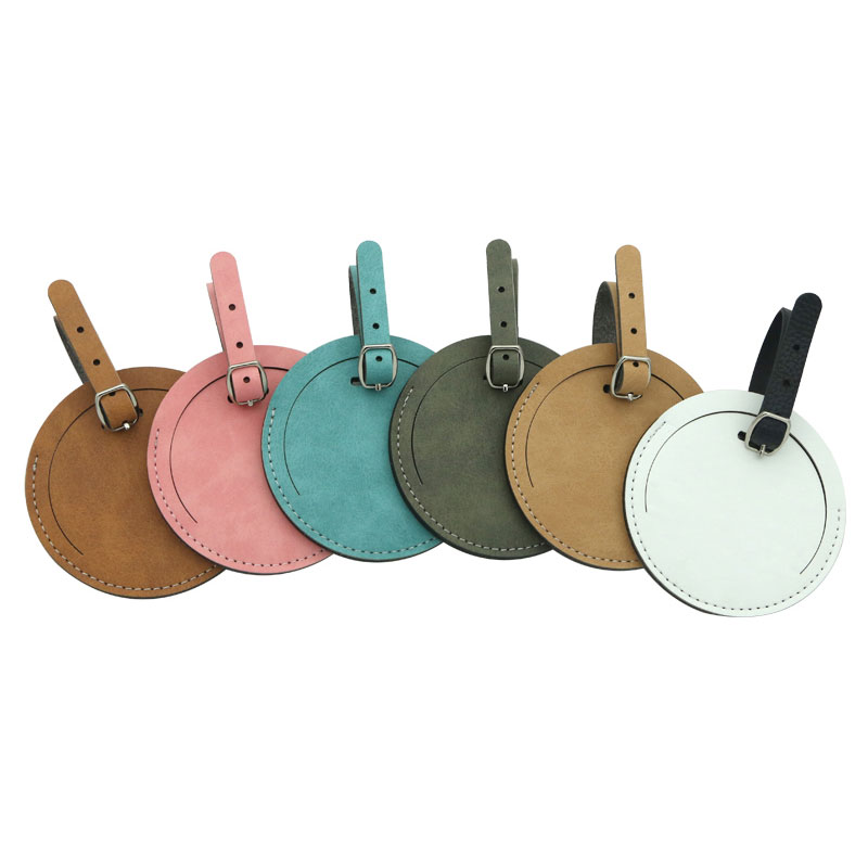 Sublimation Colorful Double Side PU Leather Luggage Tag - Bilog