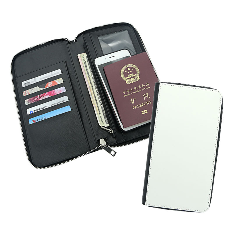 Sublimation Leatherette Passport Holder na may Zipper at Inner PU Leather Sublimation Leatherette Passport Holder na may Zipper at Inner PU Leather