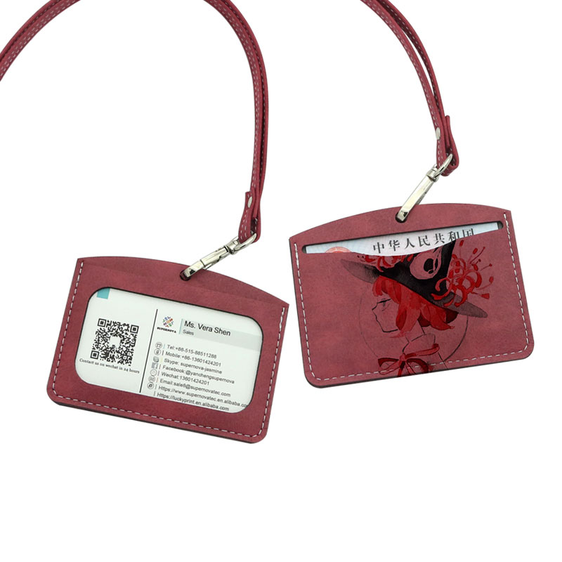 Sublimation Leatherette ID Badge Holder - Pahalang na Double Card Layer Sublimation Leatherette ID Badge Holder - Pahalang na Double Card Layer