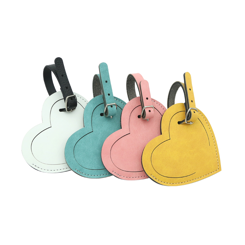 Sublimation Colorful Double Side PU Leather Luggage Tag - Puso