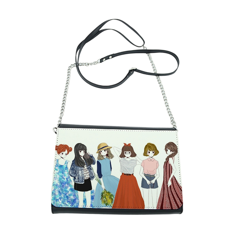 Sublimation Leatherette Malaking Shoulder Bag na may 2 pares na Magnetics 