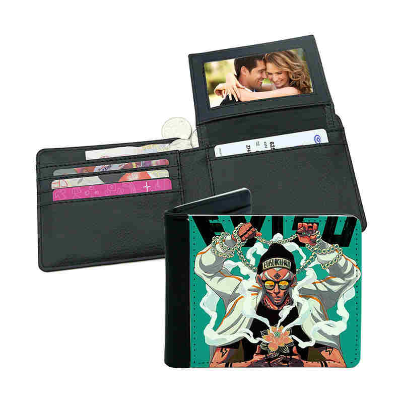 Men's Sublimation Leatherette Bifold Wallet na may Card Holder