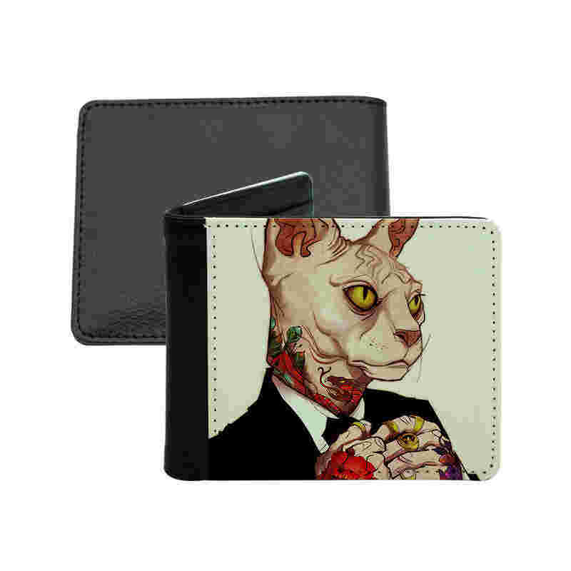 Men's Sublimation Leatherette Bifold Wallet na may Coin Pocket
