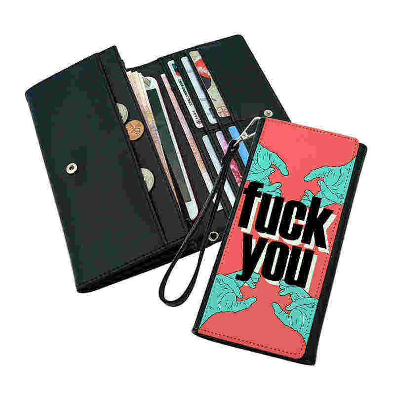 Sublimation Leatherette Wallets na may Wrist Strap - Bago