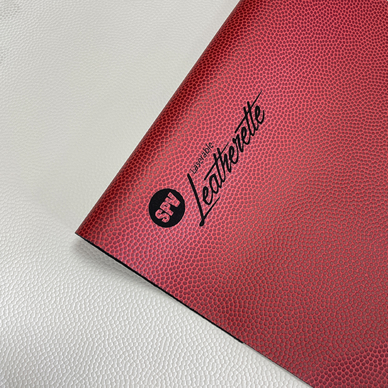Basketbol texture laserable leatherette sheet na may pandikit/walang pandikit