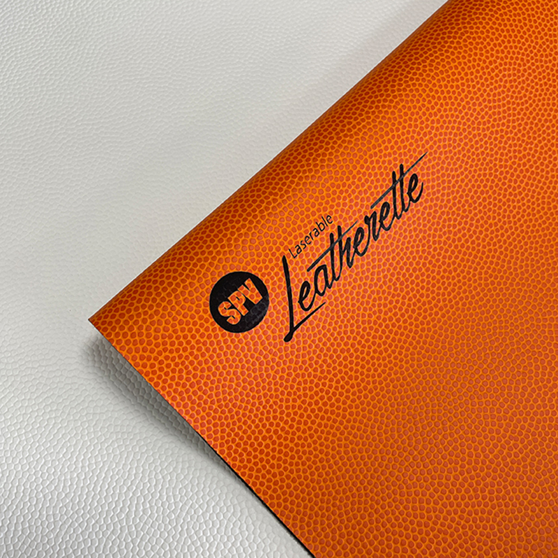Basketbol texture laserable leatherette sheet na may pandikit/walang pandikit