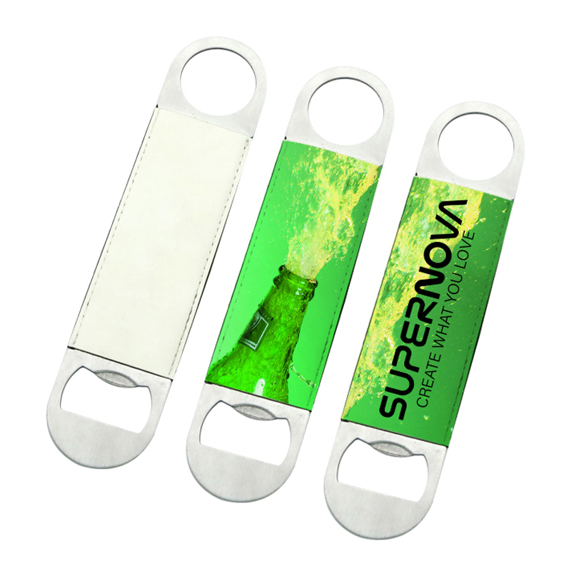 Sublimation Leatherette Stainless Steel Long Bottle Opener
