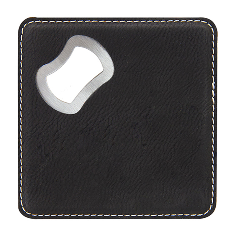 Laserable Leatherette Coaster na may Bottle Opener Laserable Leatherette Coaster na may Bottle Opener