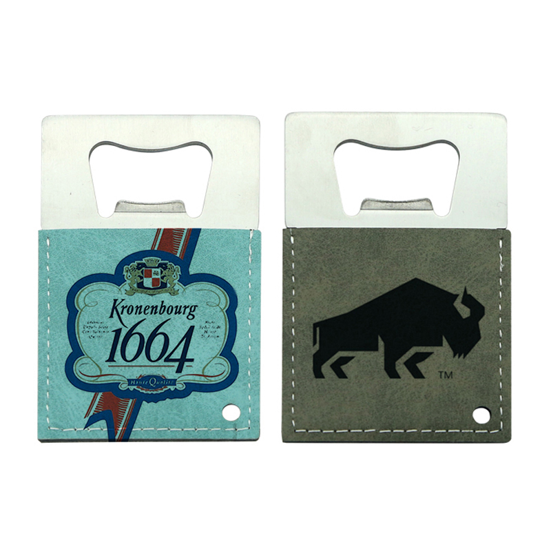 Sublimation Leatherette Stainless Steel Credit Card Shape Bottle Opener