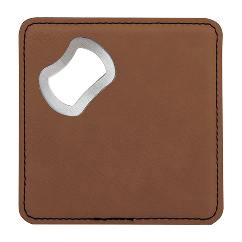 Laserable Leatherette Coaster na may Bottle Opener Laserable Leatherette Coaster na may Bottle Opener
