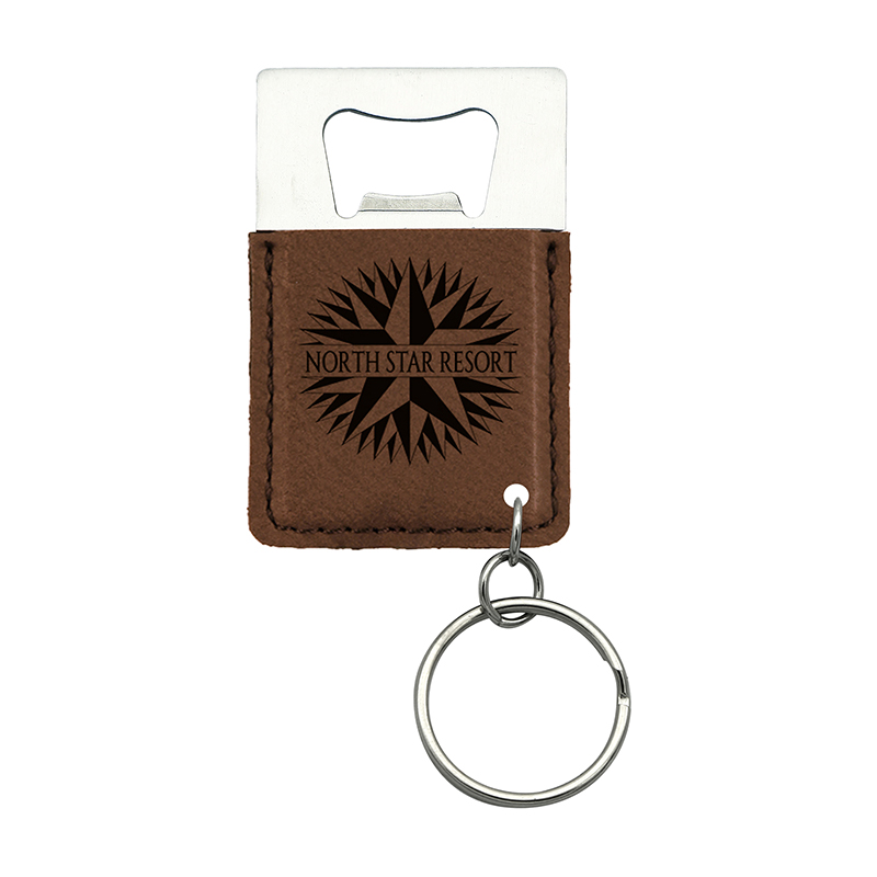 Laserable Leatherette Rectangle Bottle Opener Keychain Laserable Leatherette Rectangle Bottle Opener Keychain