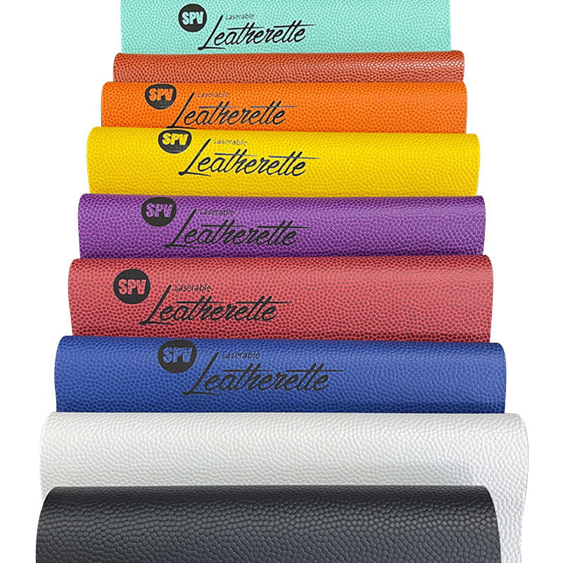 Basketbol texture laserable leatherette sheet na may pandikit/walang pandikit
