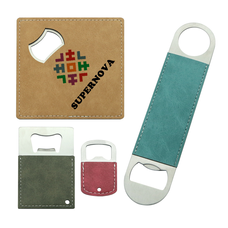 Sublimation Leatherette Stainless Steel Credit Card Shape Bottle Opener