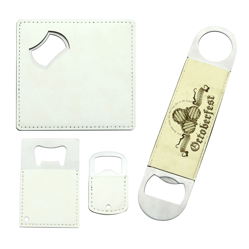Sublimation Leatherette Stainless Steel Bottle Opener Coaster